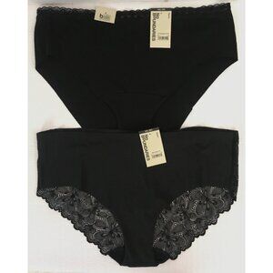 No Boundaries 2 Pack Underwear Women Size XXL 20 Black Hipsters Lace New w Tags